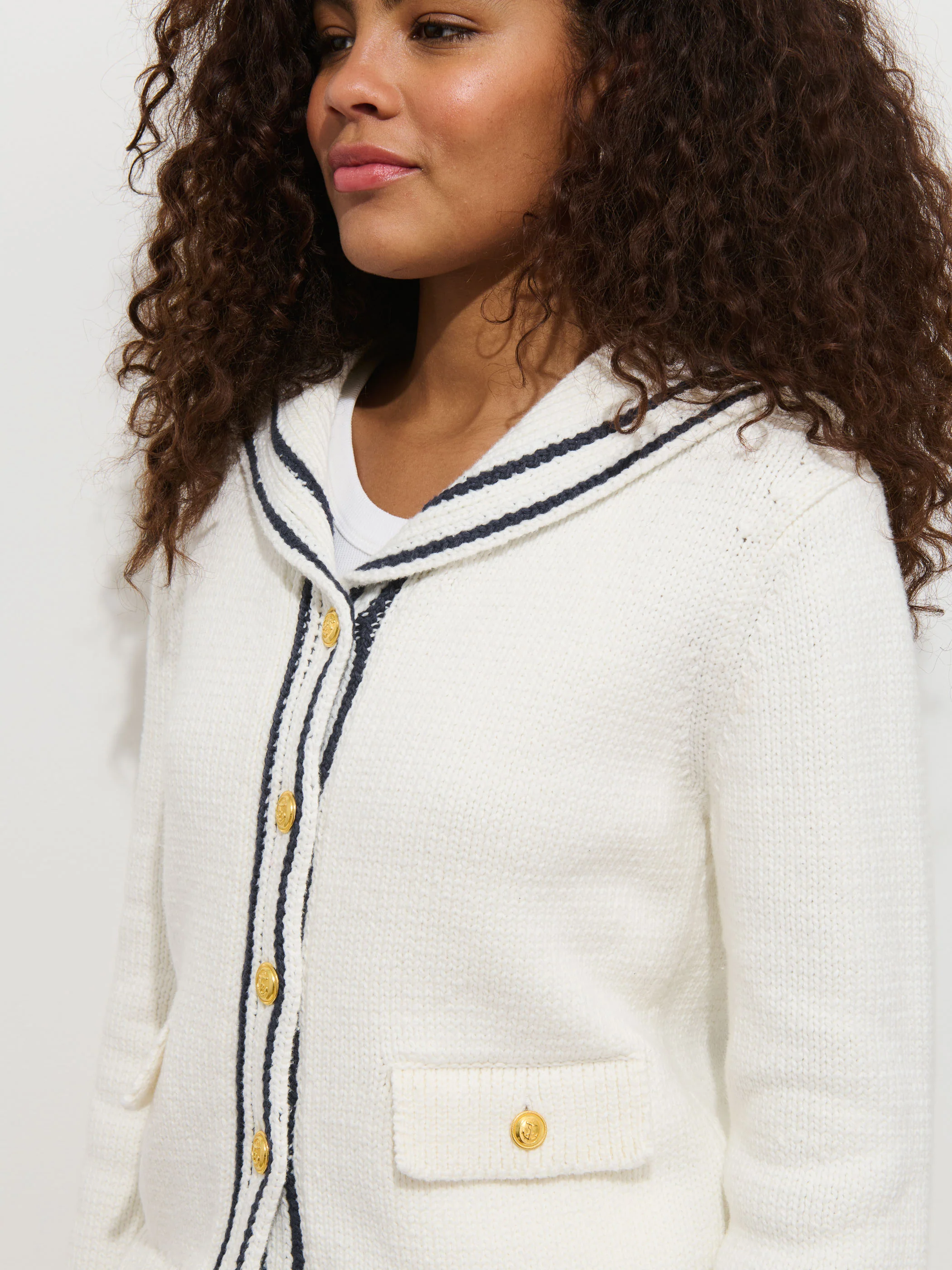 Cassie Sailor Cardigan 
In Cotton Blend - Image 4