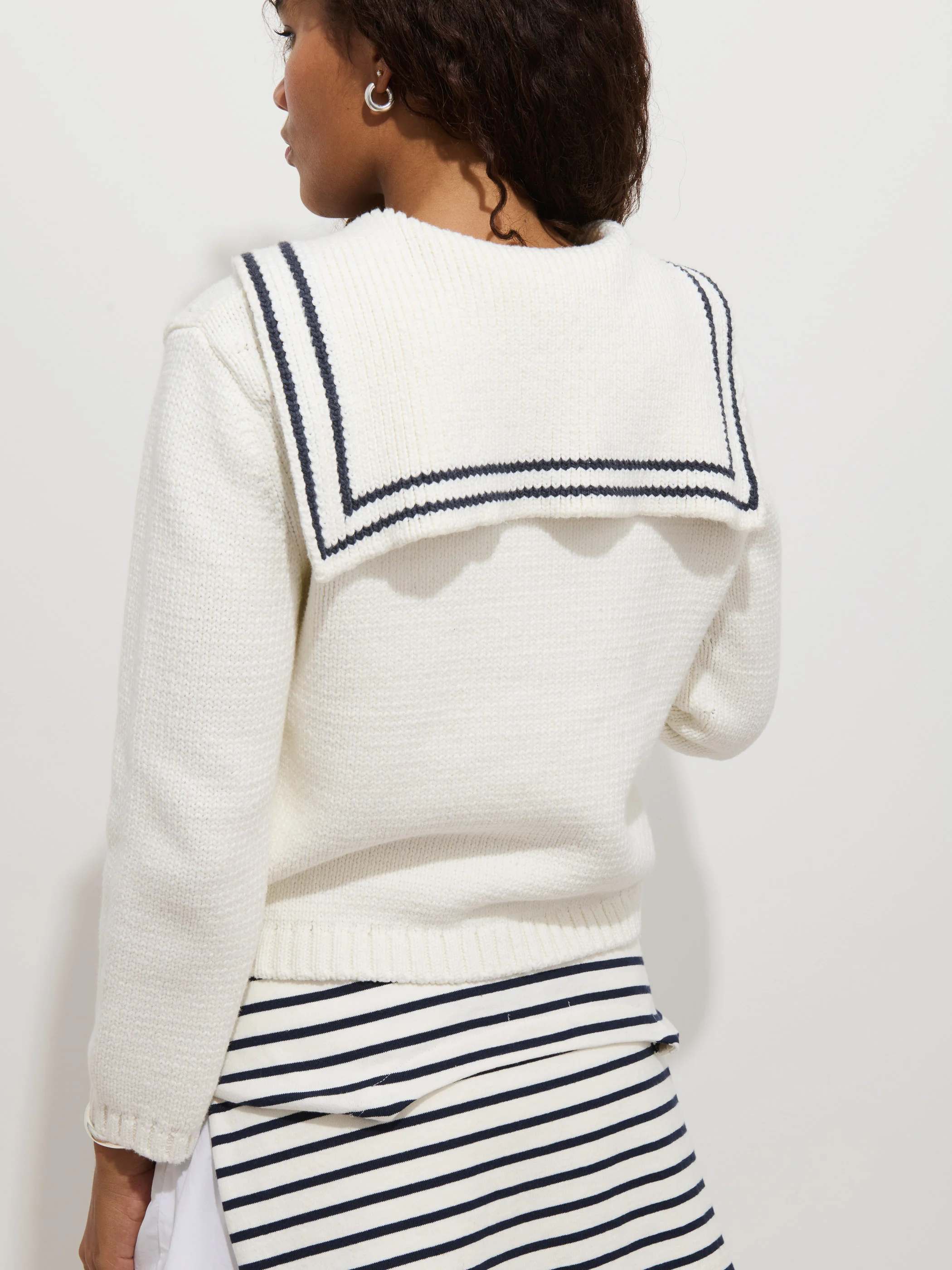 Cassie Sailor Cardigan 
In Cotton Blend - Image 5