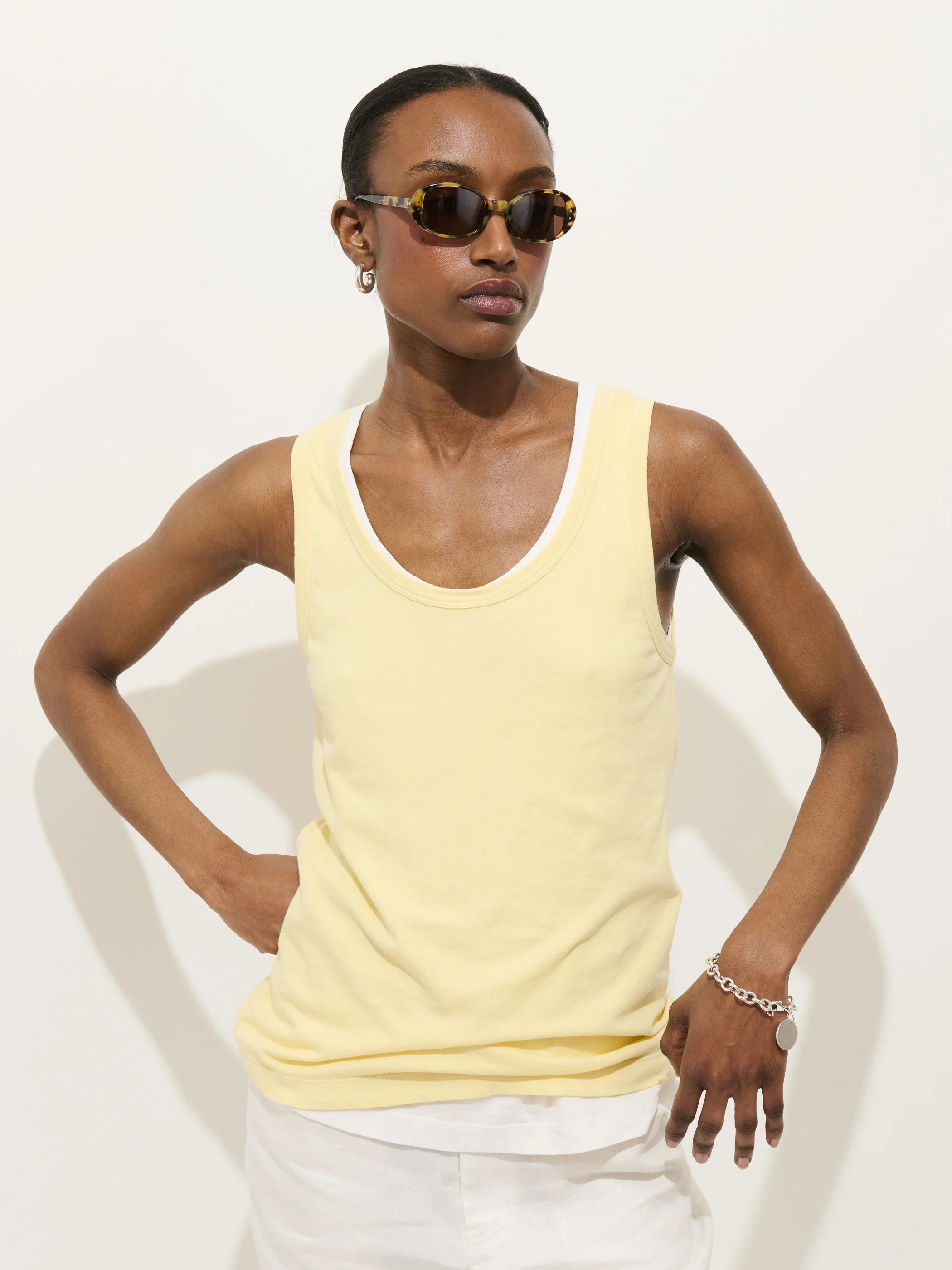 Garcon Tank In Linen Cotton