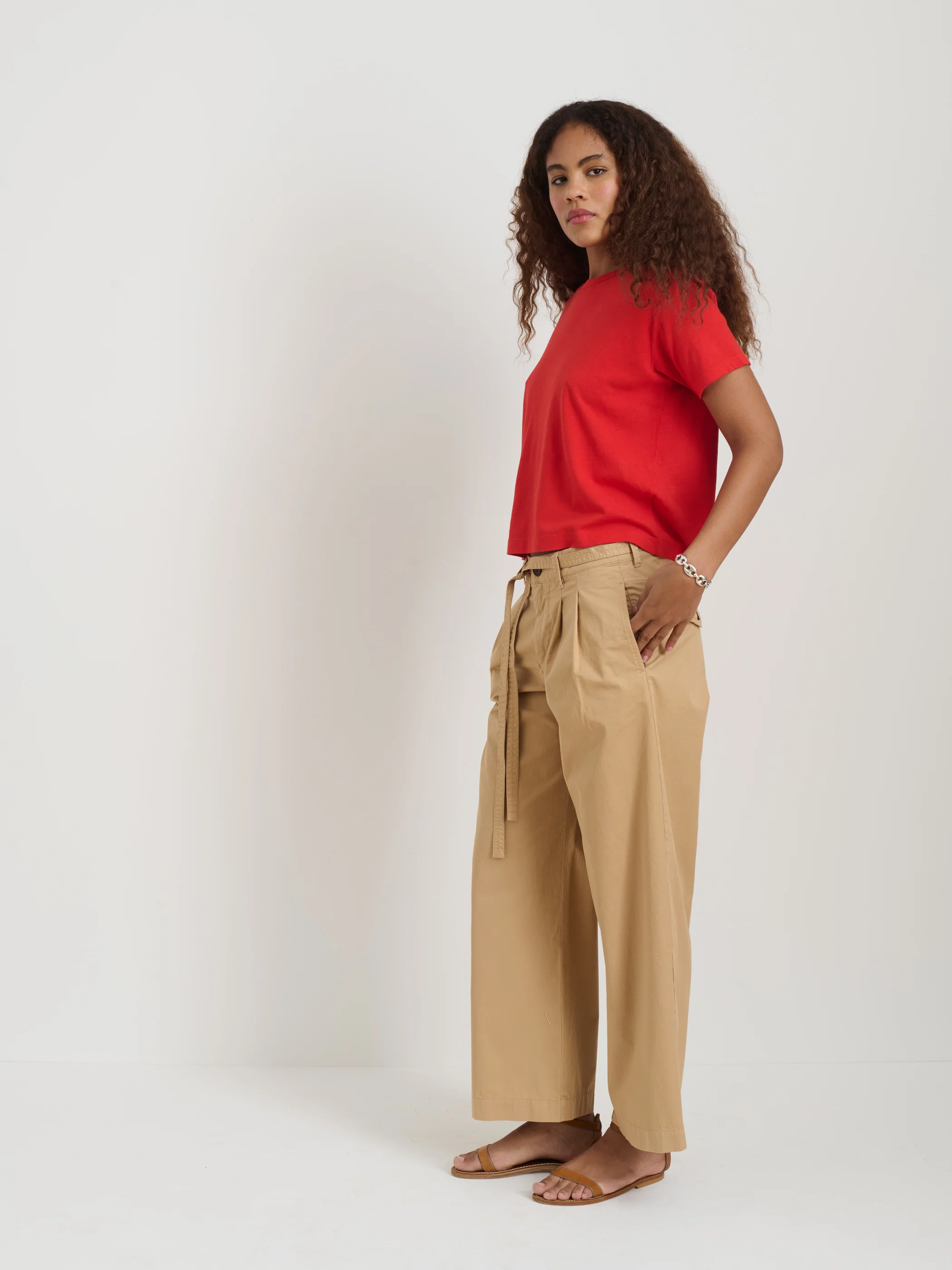 Ina Pleated Pant In Lightweight Twill - Image 4