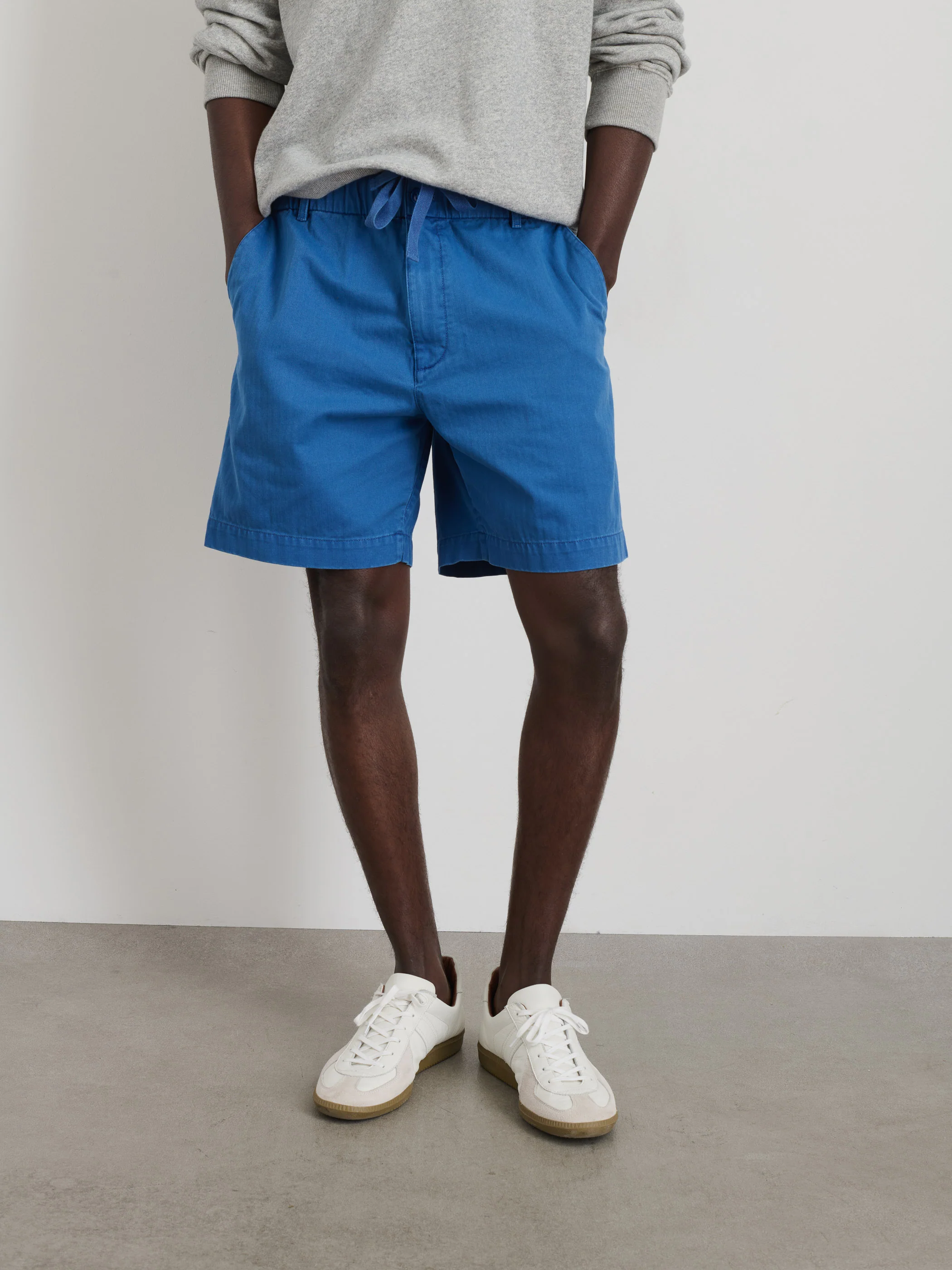 Pull On Short In Cotton Herringbone - Image 3