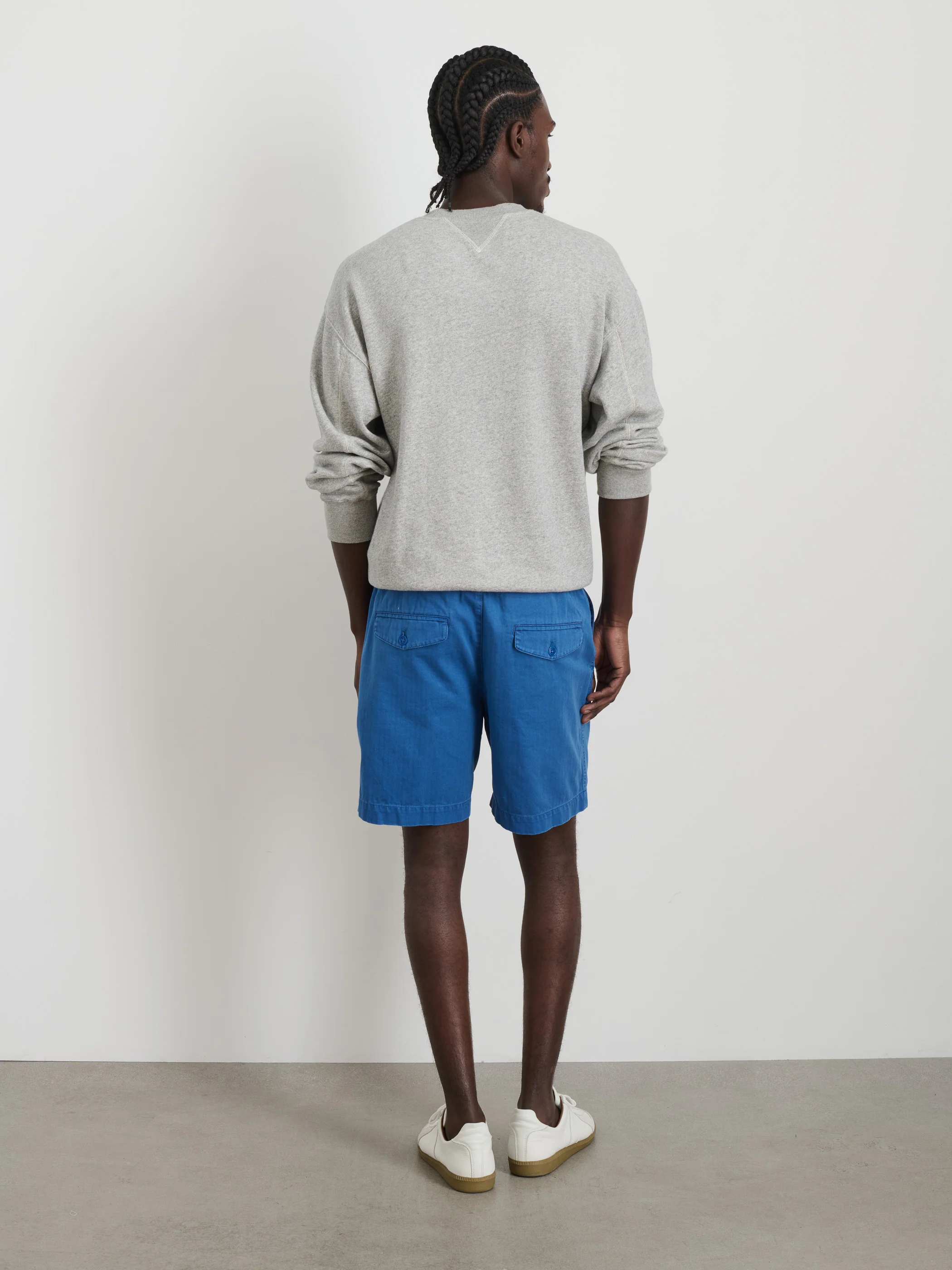 Pull On Short In Cotton Herringbone - Image 5