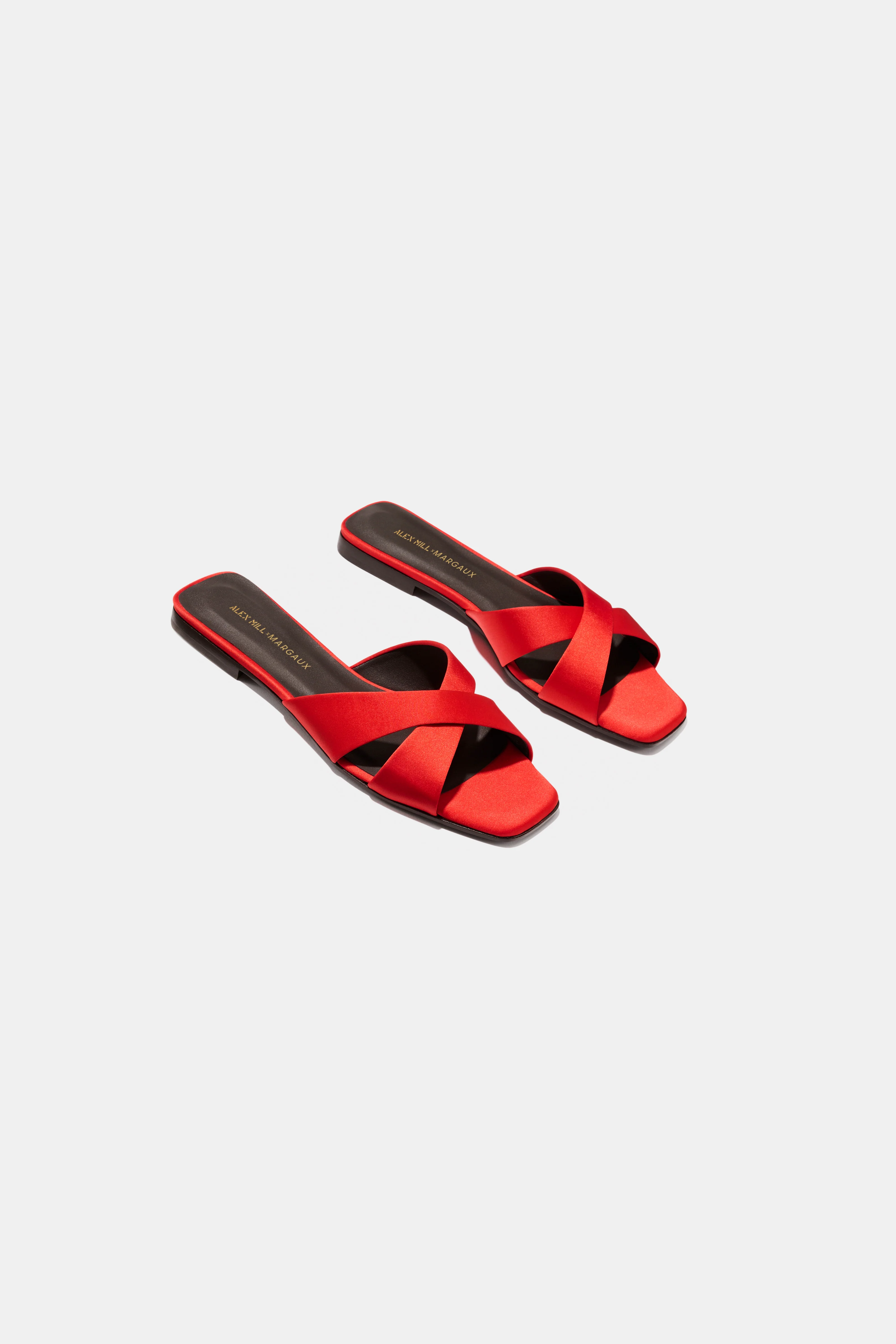 Alex Mill x Margaux: The Selene Flat Sandal - Poppy Satin - Image 2